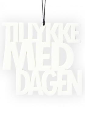 Felius Design - Tillykke med dagen hvid 2 stk 