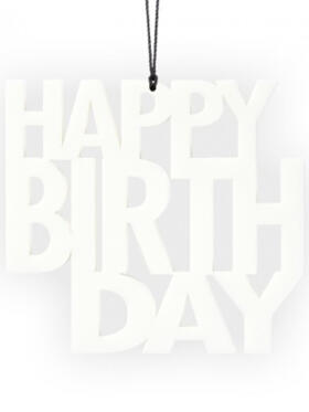Felius Design - Happy Birthday hvid 2 stk